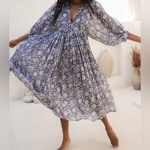 Daughters of India Kyra Midi Dress in blue iris